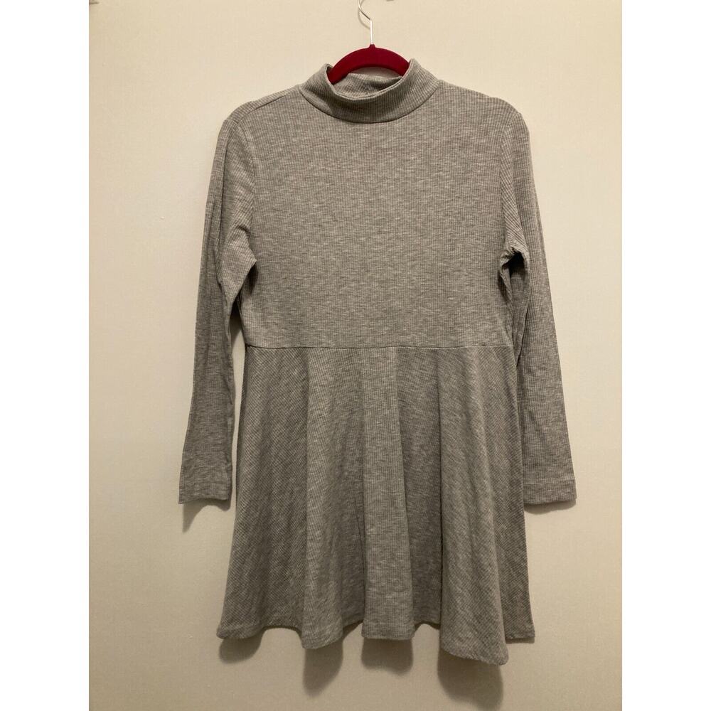 Collusion Dress Womens 12 Gray Open Back Cutout‎ Long Sleeve Stretch Ribbed